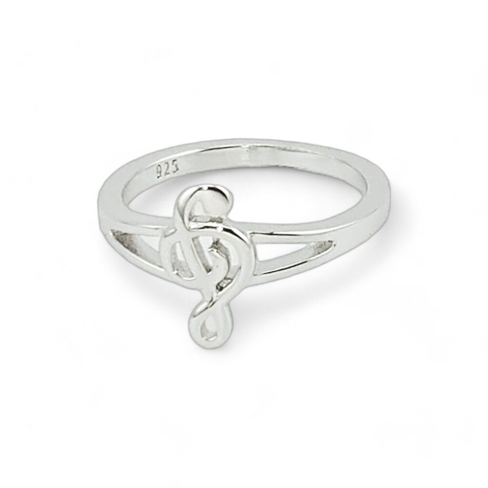 Sterling Silver 925 Musical Note Ring - Picture 2 of 6